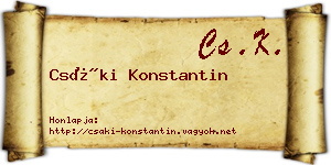 Csáki Konstantin névjegykártya